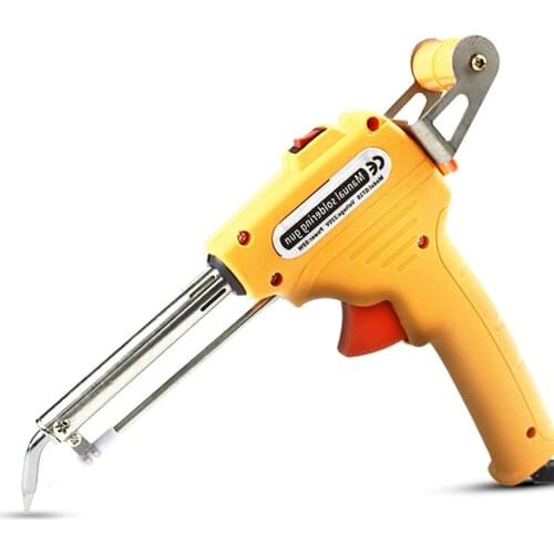 110V External Heat Semi Automatic Tin Gun 60W Electric Soldering Iron Kit Tip Wire Tweezers Tools American plug