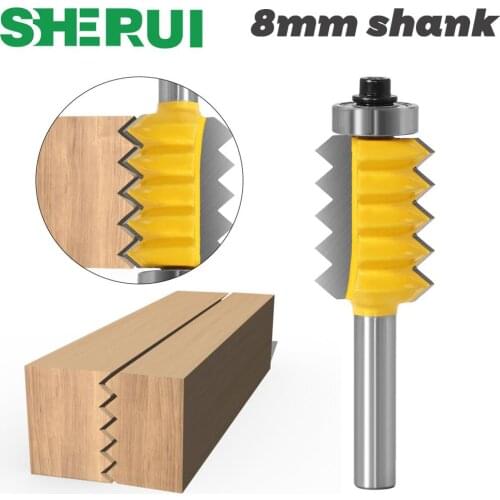 8mm Shank Raised panel"V"joint Bits Finger Joint Glue Milling Cutter for Wood Tenon Woodwork Cone Tenon Milling Tenoning Machine