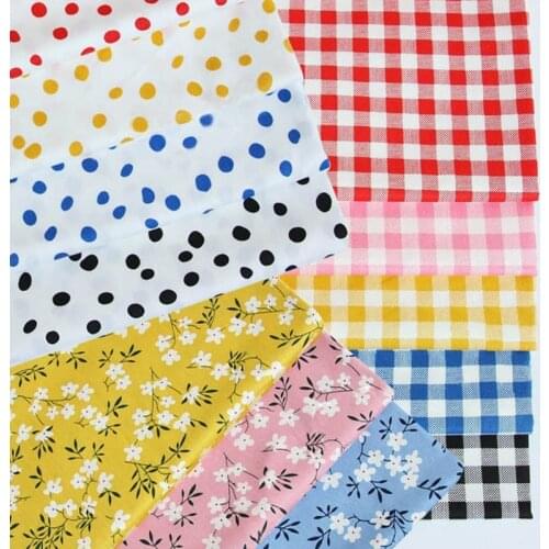 Cotton Fabric Diy Patchwork Quilting Handmade Dress Cloth Bedding Blanket Home Sheets Pillow Decor Tissus Flower Dots Grid