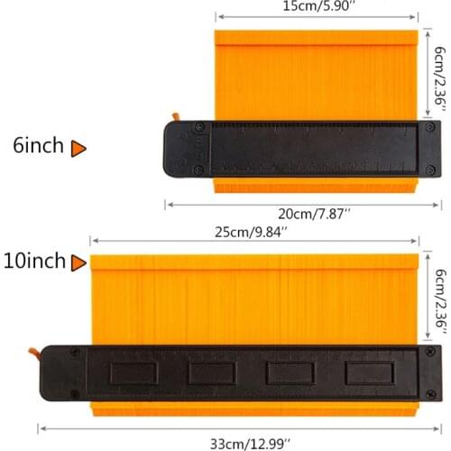 Wider Contour Gauge with Lock Profile Tool Alloy Edge Shaping Wood Measure Ruler 667A