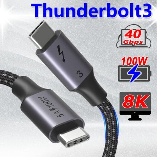 Coaxial USB4 Type C Thunderbolt 3 cable PD 100W 8K@60Hz 40Gbps Data Transfer fast charge for Dell HP Notebook apple Macbook IPad