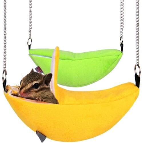 20x6.5CM Banana Shape Pet Bed Hamster Nest Winter Warm Nest Mouse Cotton House Warm Cage Cave Bed Pet Nest For Small Animals