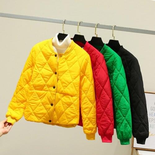 Lightweight Down Cotton Jacket Womens Short Spring Autumn Korean Parkas Coat Cotton Jacket New Winter Casual Vintage Outerwear