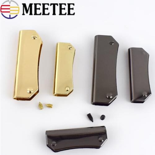 Meetee 4pcs 35/47mm Luggage Wallet Edge Banding Metal Buckle Handbag Corner Protection Hardware Decoration Accessories BF216