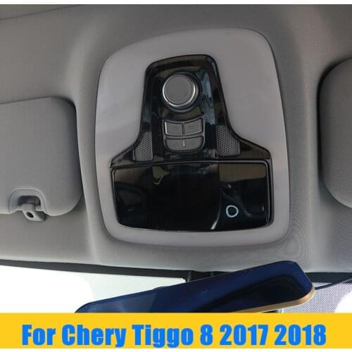 Interior Mouldings Car Roof Reading Light Frame Stainless steel Decoration Cover Stickers for Chery Tiggo 8 2017 2018