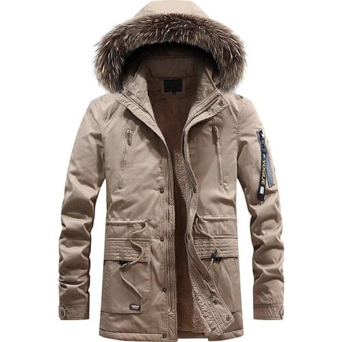 Men Long Parkas Popular Hooded Warm Coat Plus Velvet Detachable Hooded Washed Cotton Lowest Price Winter Mens Overcoat