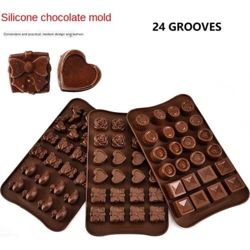 SOFT SILICONE CHOCOLATE MOLD 24 GROOVE DIY DESSERT TOOL FOR CHILDREN PARTY