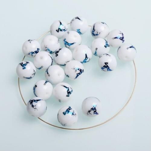 New Christmas deer Beads 10mm Round Beads for Christmas Decorations