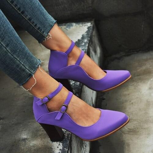 New Women Pumps Fashion Ladies High Heels Shoes Soft Leather Heels Shoes Woman Pointed Toe Non-slip Brand Plus Size uo98