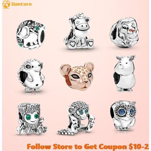 Authentic 925 Sterling Silver Sparkling Owl animal kingdom Bead Charms fit Original Pandora Bracelets Women DIY Jewelry