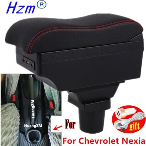 For Chevrolet Nexia Armrest For Chevrolet Nexia 1 2021 Arm Rest Dual Layer Central Store Content Box USB Charging Accessories