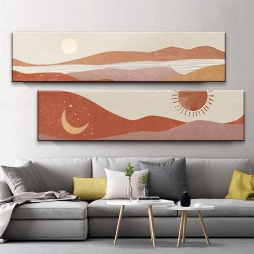 Poster The Sun And Moon Canvas Painting Nordic Wall Art Pictues Print For Bedroom Big Size Home Decore