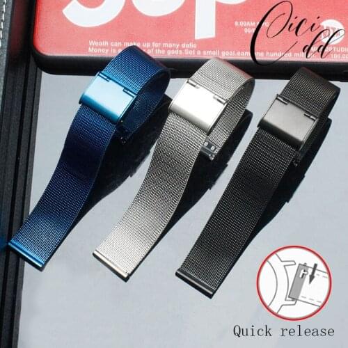 Fine Steel Strap 6 8 10 12 14 15 16 17 18 19 20 21 22 23 24mm Black Silver Golden Blue Bracelet For DW CK Watch Chain