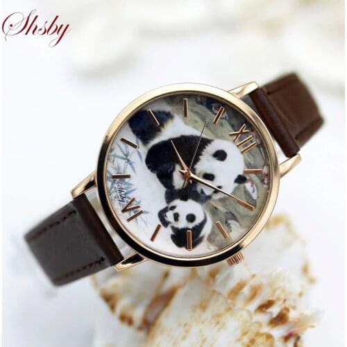 Shsby Brand Leather Strap Women Dress Watch Fashion peacock panda rabbit Casual Quartz Watch Ladies WristWatch relogio feminino