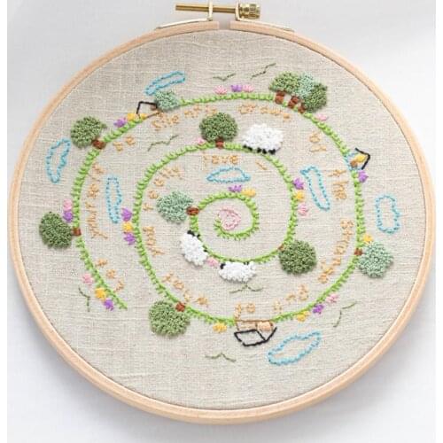 DIY Embroidery Starter Kit Pre Printed Needlework Plant Pattern Color Threads for Handmade Gifts TUE88