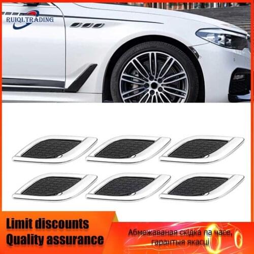 Car Styling 3D Shark Gill Car Side Fake Vent Sticker Metal Chrome Fine Decoration Modified Car Styling Popular Car Sticker