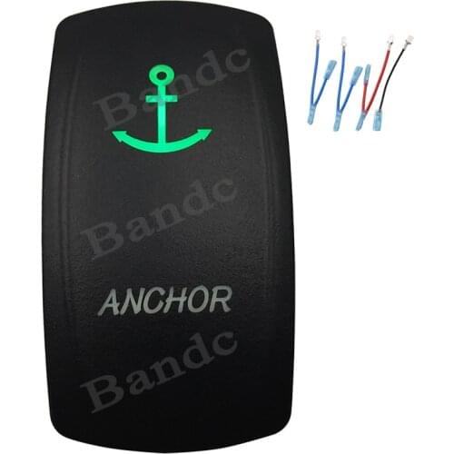 Dual Green Led Light, Anchor Momentary Rocker Switch 7P (on)-off-on Toggle Switch for Car Boat Caravan RV, Auto Part,Jumper Wire