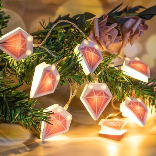 LED Light String Diamond Battery Lamp Romantic Colorful Lamp Room Decoration Christmas Party Home Decorations Supplies zz92