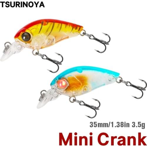 TSURINOYA Fishing Lure DW24 Mini Crank Bait 35mm 3.5g Artificial Small Minnow Pencil Crankbait Hard Lure Wobblers Swimbait