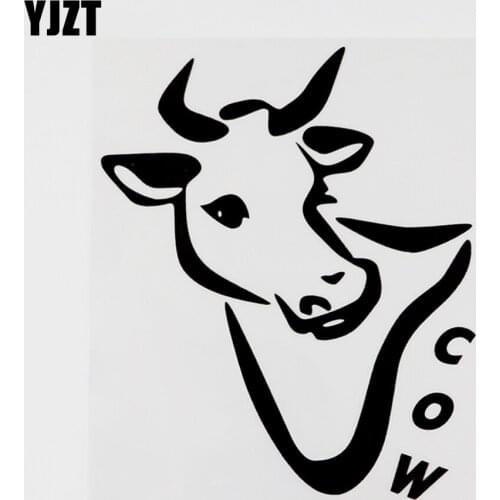 YJZT 12CMX14.8CM Funny Animal Cow Vinyl Car Window Sticker Black/Silver Decals 8C-0212
