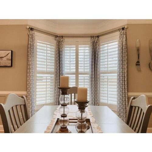 Custom Basswood Plantation Shutters Wooden Blinds Solid Wood Shutter Louvers PS241