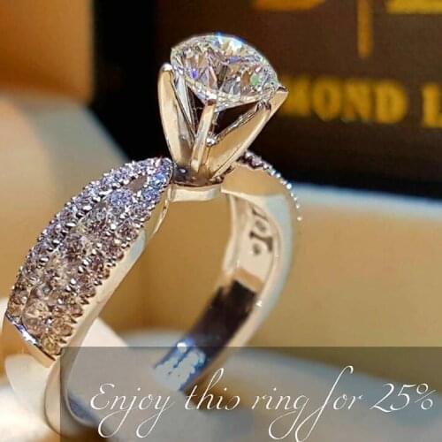 S925 New Trendy Crystal Engagement Design Hot Sale Rings For Women AAA White Zircon Cubic elegant rings Female Wedding jewelry