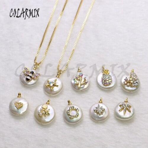10 pieces pearl pendants necklace pendants charm beads for women jewelry accessories 9359