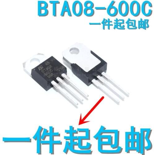 10PCS/LOT BTA08-600C 08-600c BTA Full Range to-220 Bidirectional Triode Thyristor Brand New Spot
