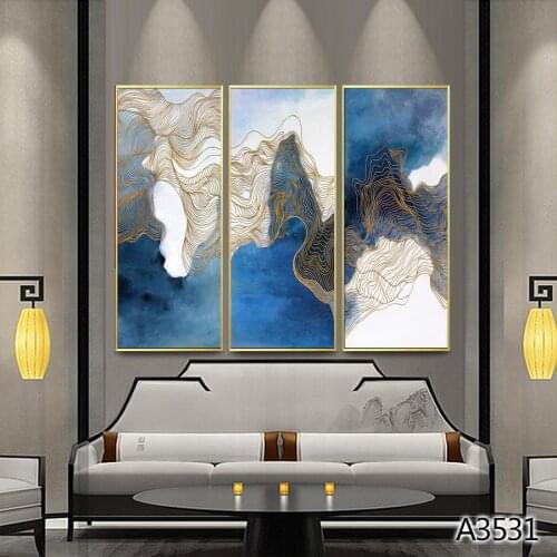Modern Abstract Oil Painting Print on Canvas 3pcs Chinese style Landscape Canvas Art Printing Wall Art Picture for Home Decor