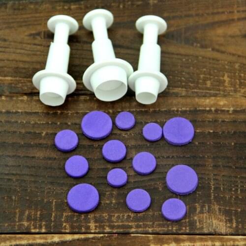 3Pcs Round Plunger Cut Mold Fondant Cake Mould Spring Cutting Mold Biscuit Mould Decorative Tools Chocolate Mould