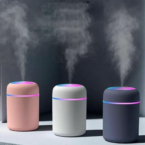 300ml Air Humidifier USB Ultrasonic Aroma Essential Oil Diffuser Romantic Soft Light Car Sprayer Mini Cool Mist Maker Purifier