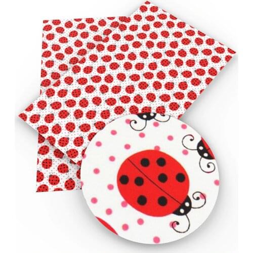 David accessories 20*33cm animal ladybug rabbit deer fox bear Faux Synthetic Leather Fabric DIY Decorative knotbow Bags,1Yc3599