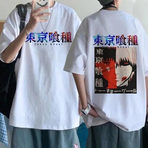 Anime Manga Tokyo Ghoul Cool Kaneki Ken Harajuku Hip Hop Short Sleeve T-shirt Unisex