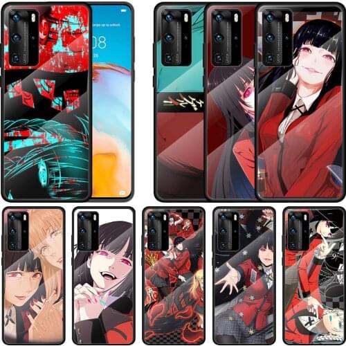 Animation KAKEGURUI For Huawei P Smart 2021 2020 Z P40 P30 P20 P10 Lite Nova 5i 2019 Pro Plus Tempered Glass Phone Case