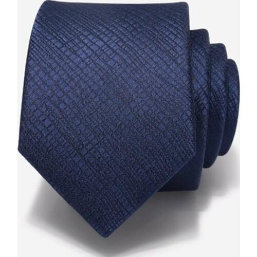 Designer Brand Business Tie For Men High Quality Navy Blue 7CM Necktie Fashion Formal Dress Suit Party Wedding Work Gift Box