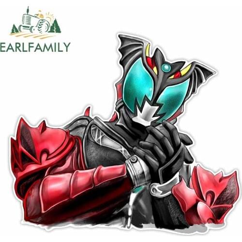 EARLFAMILY 13cm x 11.3cm for Kamen Rider Dark Kiva Creative Car Sticker Waterproof Anime Occlusion Scratch 3D VAN Decal