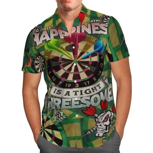 Darts 3D Printing Beach Hawaiian 2021 Summer Shirt Short Sleeve Shirt Sport Streetwear Oversized 5XL Camisa Social Chemise Homme