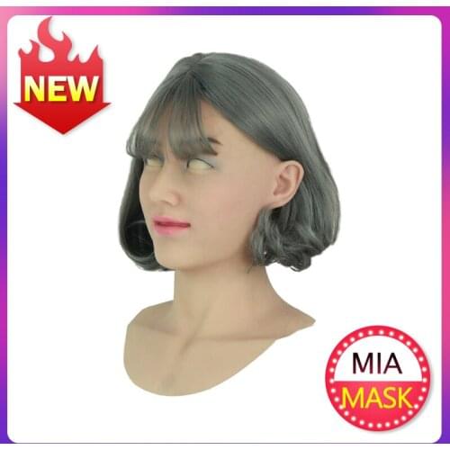 Hot Silicone Realistic Skin Mask Mia Latex Sexy Cosplay Artificial for Crossdresser Transgender Male Shemale Drag Queen Dress up