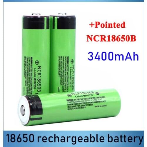1-20PCS New Original 18650 3.7 v 3400 mah Lithium Rechargeable Battery NCR18650B with Pointed(No PCB) For flashlight batteries