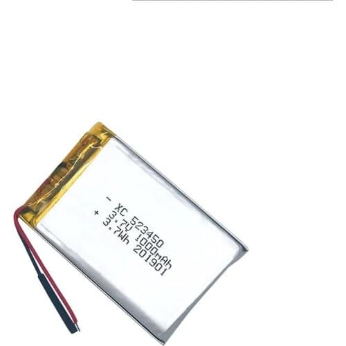 523450 1000mAh 3.7V Polymer Lithium Rechargeable Battery Li-ion Battery for Smart Phone DVD MP3 MP4 Led Lamp
