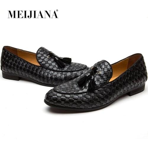 MEIJIANA Fashion Oxford Braid Leather Men Loafers Shoes 2018 Spring Autumn Breathable Flats Men Sapatos Masculino Free Shipping