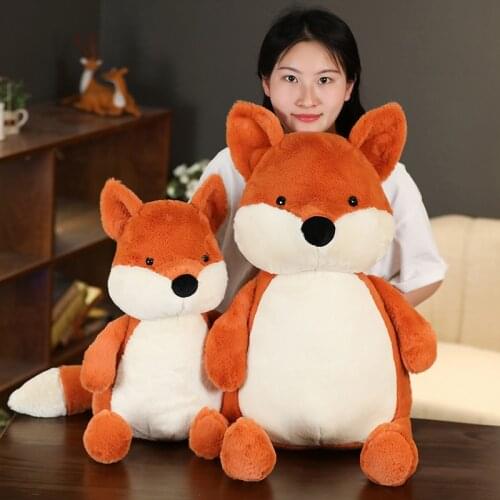 35-90cm Soft Fluffy Fox Plush Toy Cute Cartoon Animal Fox Stuffed Doll Girls Lover Valentines Gift Kawaii Sofa Decor Pillows