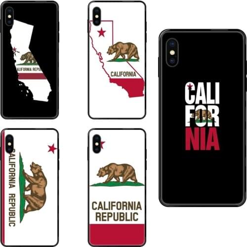 Order Black Soft TPU Cases Capa Cover California Republic Bear Flag For iPhone 11 12 Pro 5 5S SE 5C 6 6S 7 8 X 10 XR XS Plus Max