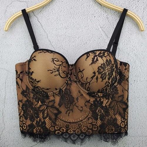 New Jazz Costumes Women Sexy Lace Trendy Nightclub Sling Dance Performance Vest Wrapped Chest Top Rave Performance Wear DT2335