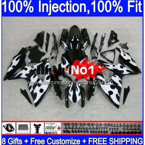 OEM For SUZUKI GSXR-750 GSXR 600 750 GSXR600 GSX-R750 17MC.53 GSXR-600 K8 GSXR750 2008 2009 2010 08 09 10 Fairings Silver flames