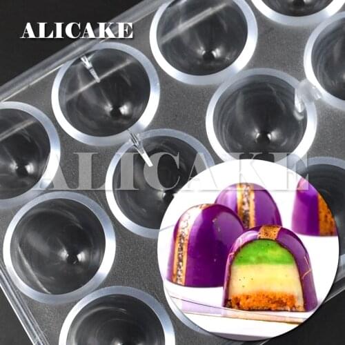 Polycarbonate Chocolate Mould Tray Thick Food Grade Form for Chocolate Cake Sphere Mould Baking Pastry Bakery Tools