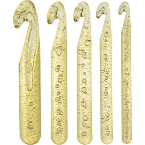 Practical 5Pcs 12mm/15mm/18mm/20mm/25mm Huge Crochet Hooks Set Plastic Knitting Needles Kit DIY Yarn Sewing Craft Knitting Tool