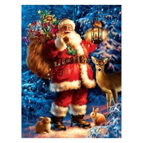 TOUOILP square full Diamond Painting De Kerstman 9