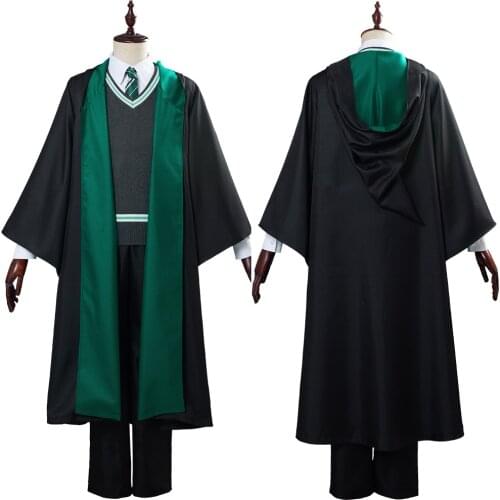 School Uniform Slytherin Cosplay Costume Cloak Outfits Halloween Carnival Costumes Slytherin Robe