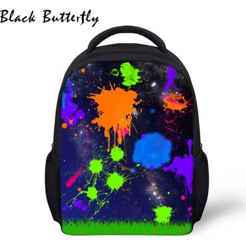 Black Butterfly Student- Bags Backpack Colorful Pattern Kids School Bags Children Book Bag Kindergarten Bag Nursery Bag 3-8 Year